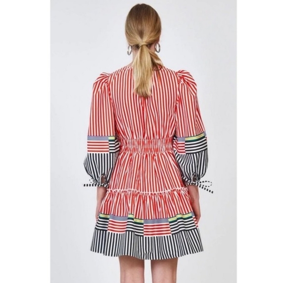Hunter Bell Ellison Dress in Red Stripe Size Medium - Picture 4 of 7